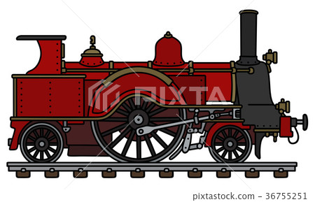 Vintage red steam locomotive - Stock Illustration [36755251] - PIXTA