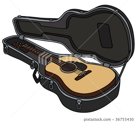 Accoustic guitar in a case 36755430
