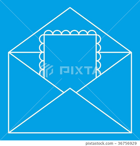Greeting card in envelope icon, outline style 36756929