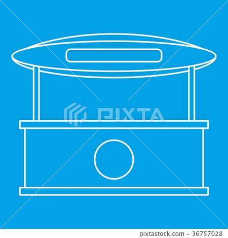 Store kiosk with awning icon, outline style Store kiosk with awning icon, outline style 36757028