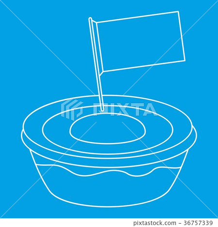 Little flag icon, outline style 36757339