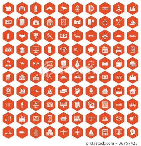 100 private property icons hexagon orange 100 private property icons hexagon orange 36757423