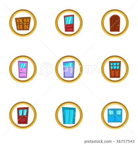 Doorway icons set, cartoon style Doorway icons set, cartoon style 36757543