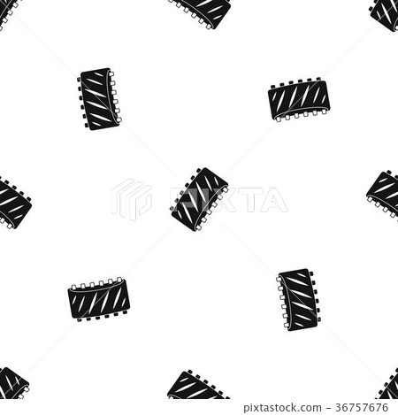Pork rib meat pattern seamless black Pork rib meat pattern seamless black 36757676
