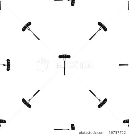 Sausage on bbq fork pattern seamless black 36757722