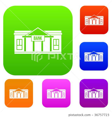 Bank building set collection 36757723