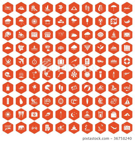 100 surfing icons hexagon orange 100 surfing icons hexagon orange 36758240