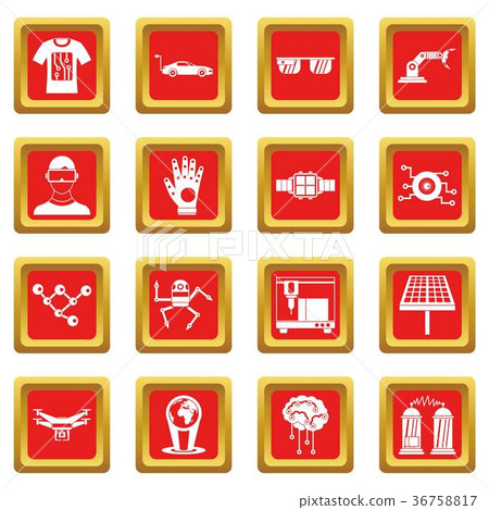 New technologies icons set red - Stock Illustration [36758817] - PIXTA