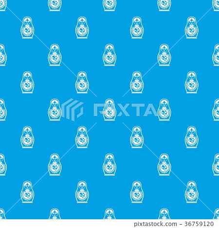 Matryoshka pattern seamless blue 36759120