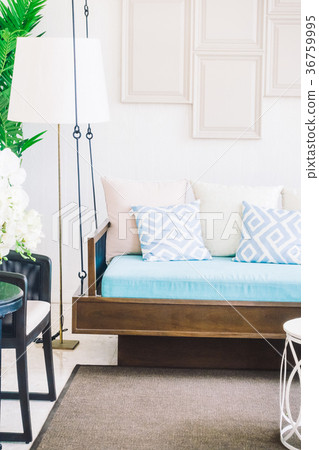 Comfortable pillow on sofa Comfortable pillow on sofa 36759995