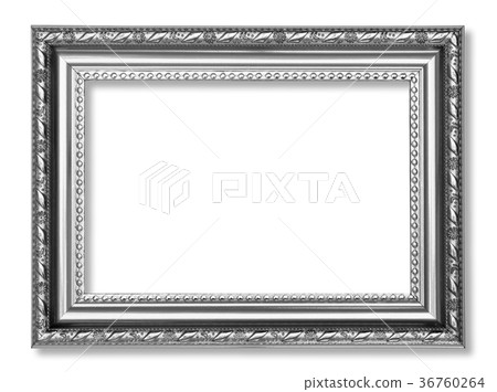 Gray antique frame isolated on white background 36760264