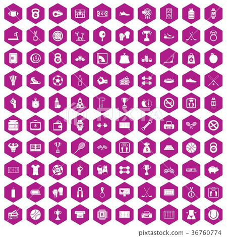 100 basketball icons hexagon violet 100 basketball icons hexagon violet 36760774