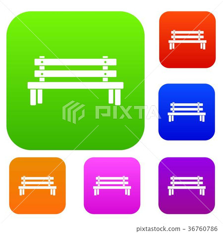 Wooden bench set collection 36760786