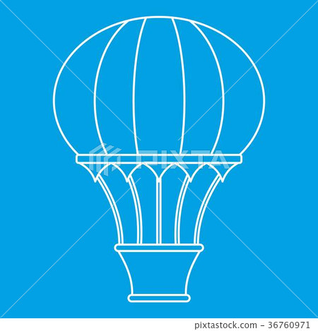 Hot air balloon with basket icon, outline style 36760971
