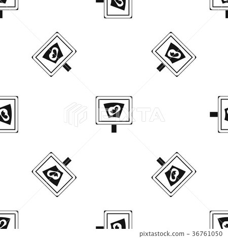 Ultrasound of baby in mother womb pattern seamless black 36761050