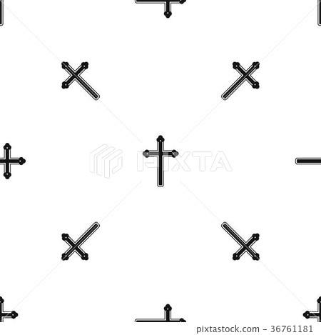 Holy cross pattern seamless black 36761181