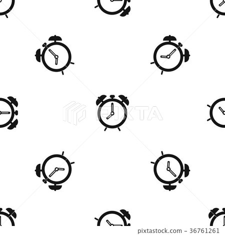 Alarm clock pattern seamless black 36761261