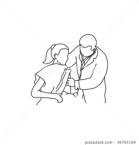 Doctor examining chest of a patient Doctor examining chest of a patient 36765189