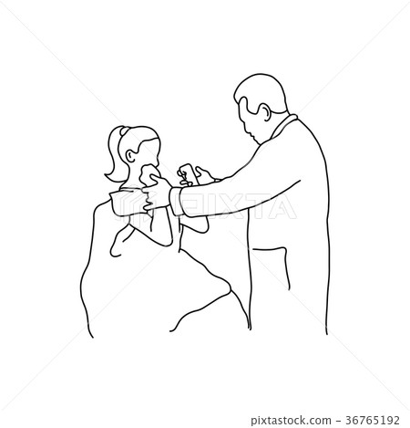 Doctor examining knee joint of female patient  36765192