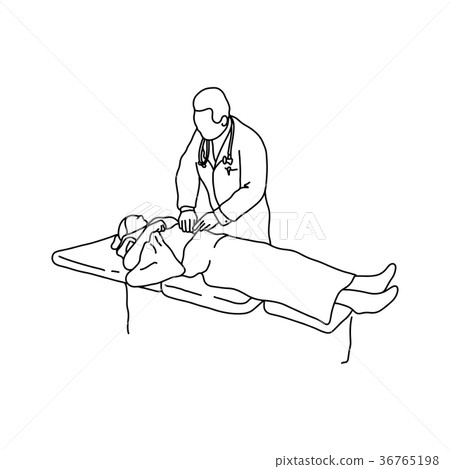 Doctor examining chest of a patient  36765198