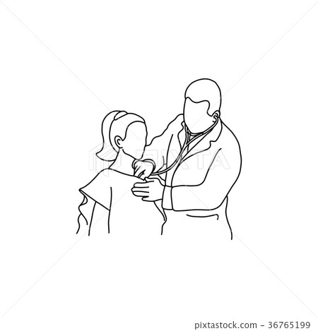Doctor examining chest of a patient 36765199