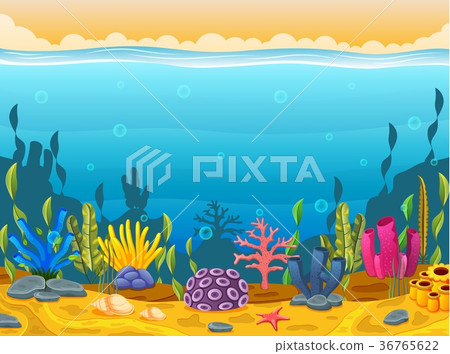 Underwater scene with tropical coral reef 36765622
