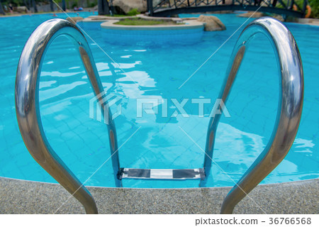 blue swimming pool at hotel with stair blue swimming pool at hotel with stair 36766568