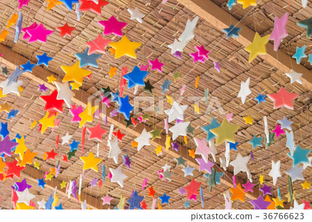 Stars from candle for decoration on roof ceiling 36766623