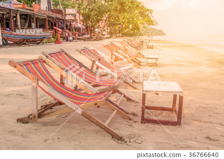 sunbed or chair on the tropical beach sunbed or chair on the tropical beach 36766640
