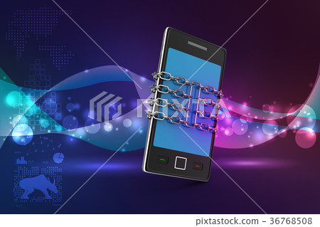 Smart phone with chain, safety concept Smart phone with chain, safety concept 36768508