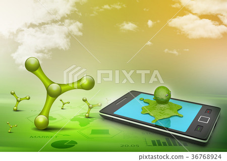 Octopus in smart phone Octopus in smart phone 36768924