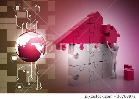 3d man, building the house 36768972
