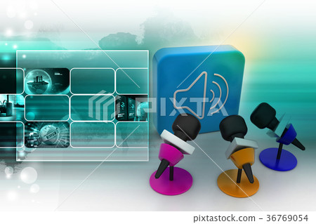 Micro phone with rss sign 36769054