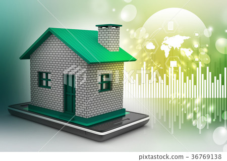 home with smart phone home with smart phone 36769138