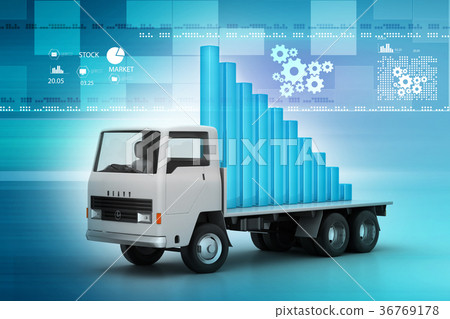 Transportation of business graph in truck Transportation of business graph in truck 36769178