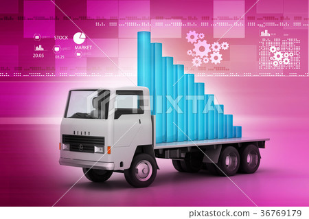 Transportation of business graph in truck Transportation of business graph in truck 36769179