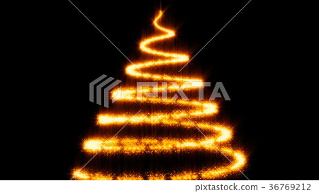 Christmas Tree on black background. Colorful 3d - Stock Illustration ...