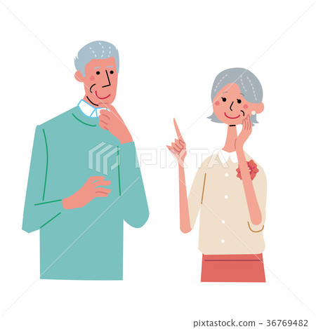 Senior couple illustration 36769482