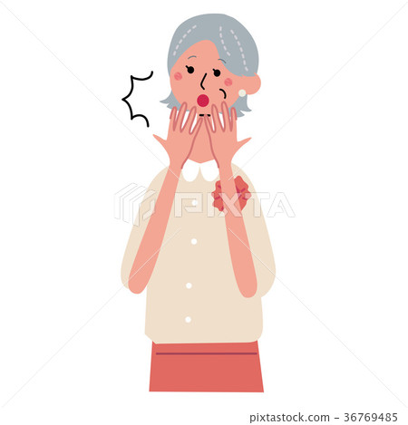 Senior woman gesture illustration 36769485