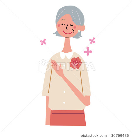Senior woman gesture illustration 36769486