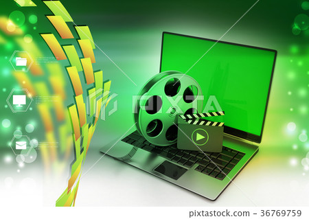 Laptop with reel Laptop with reel 36769759