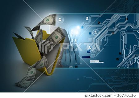 File folder with currency 36770130