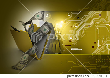 File folder with currency 36770131