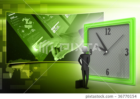 3d man watching the clock 36770154