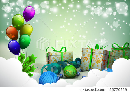 New year gift box with bubbles New year gift box with bubbles 36770529