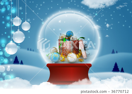 New year gift box with bubbles New year gift box with bubbles 36770712