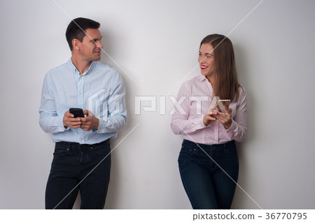 Portrait of man and woman Portrait of man and woman 36770795