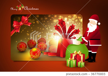 New year gift box with santaclaus New year gift box with santaclaus 36770803
