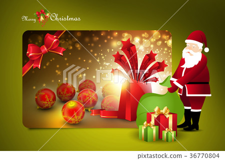 Christmas gift box with santaclaus Christmas gift box with santaclaus 36770804