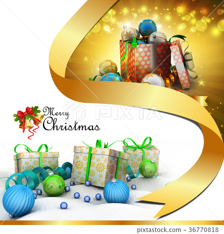 Christmas  gift box with bubbles 36770818